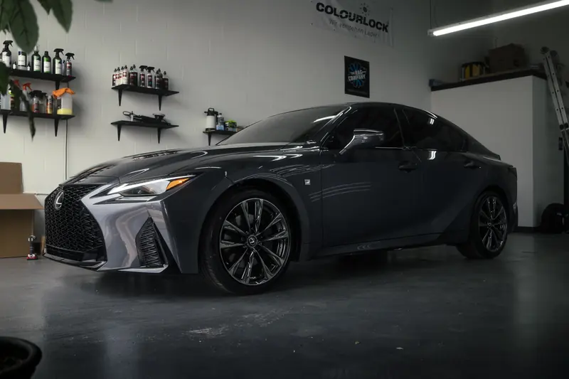 Detailed Lexus IS 350 F Sport in the bay