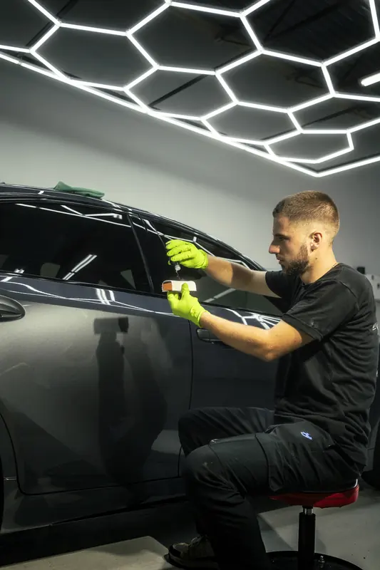 Lexus IS 350 F Sport finished by hand under the hex lights